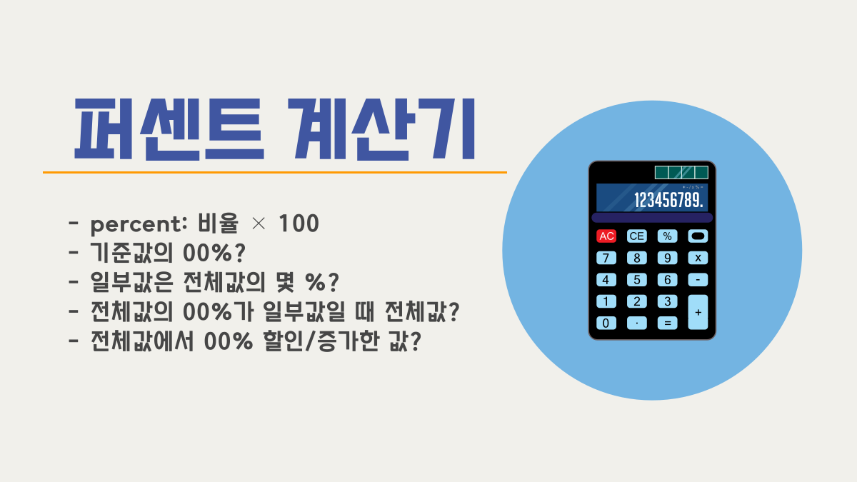 퍼센트 계산기: 백분율, 퍼센트 값, 할인가 등 계산 | OurCalc